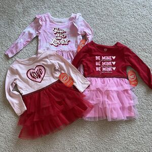 Wonder Nation Toddler Girl’s Lot Of 3 Dresses, Size 2T, New